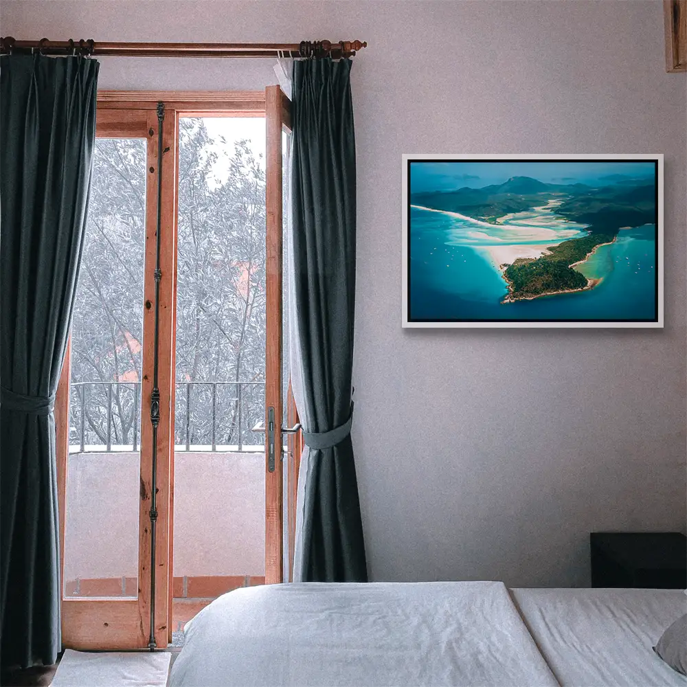 Strand & Meer Panorama Australien im weißen Bilderrahmen, 60x40cm