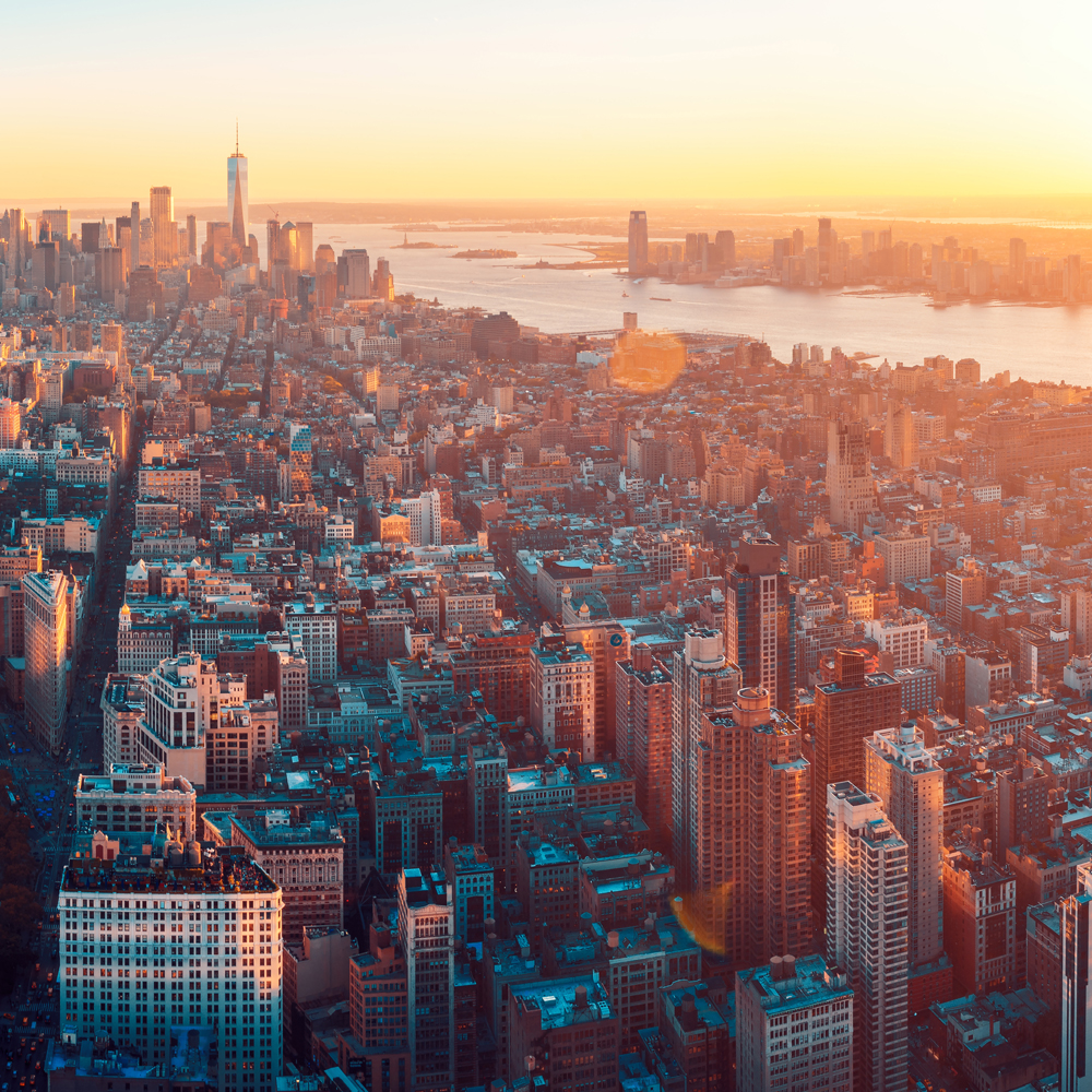 WandPoster Skyline Manhatten von oben, 50x50cm