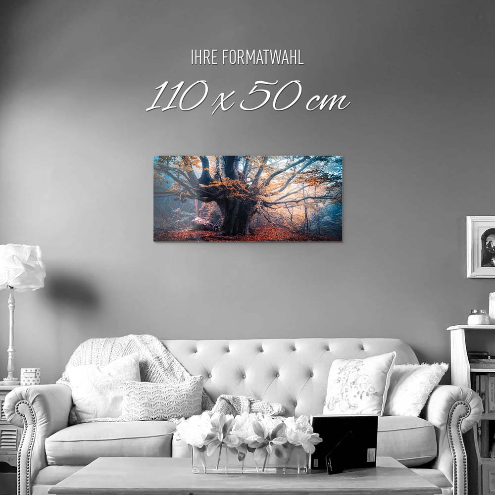 Baum Herbstbuche als Acrylglasverbund Bild 110x50cm