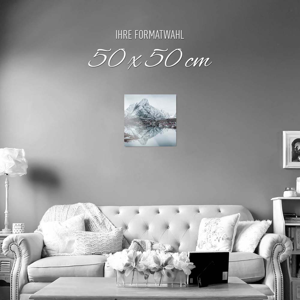 WandPoster Berge & Meer Lofoten Norwegen, 50x50cm