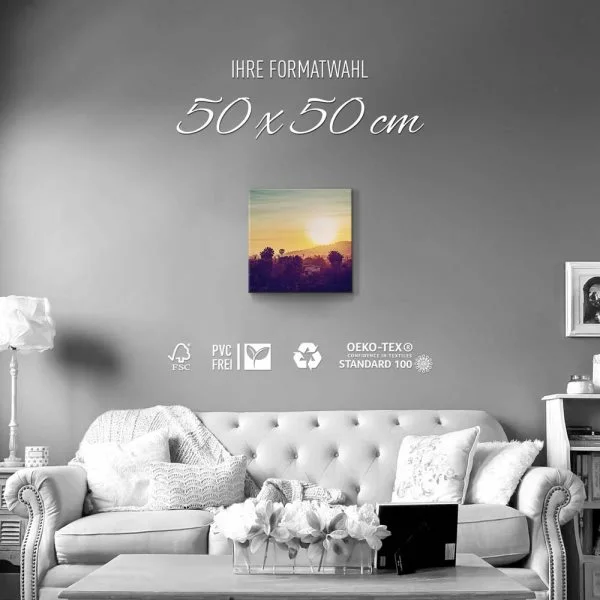 Skyline Los Angeles sunset als Leinwand Bild 50x50cm