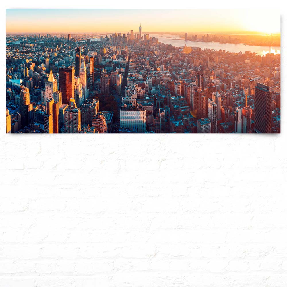 Skyline Manhatten von oben als Poster 110x50cm