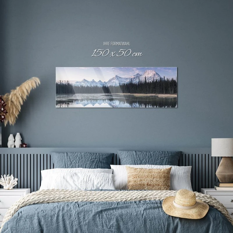 Berge & Gebirge Rocky Mountains Kanada als Acrylglasverbund Bild 150x50cm