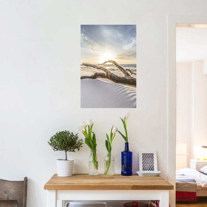 Poster Sonnenuntergang Ostsee Strand & Meer, 70x100cm groß