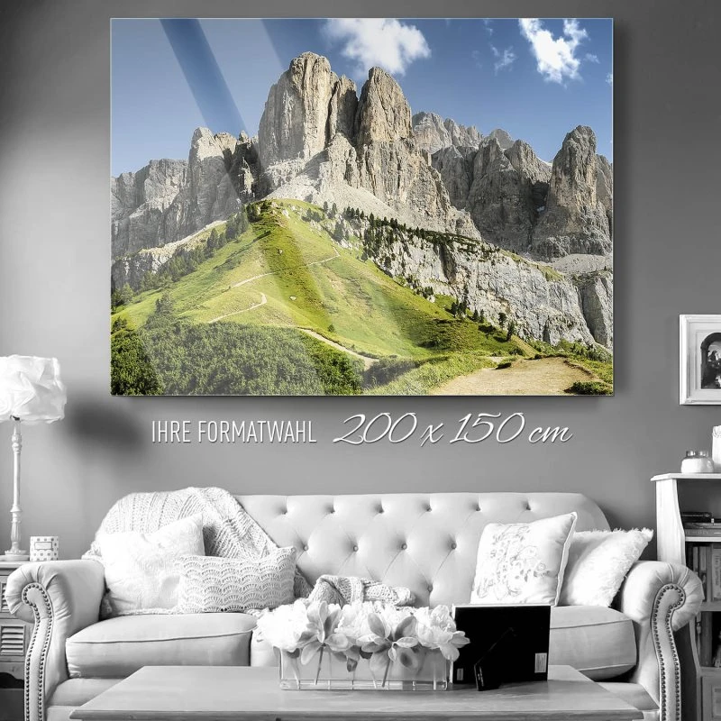 Berge & Gebirge Dolomiten Panorama als Acrylglasverbund Bild 200x150cm