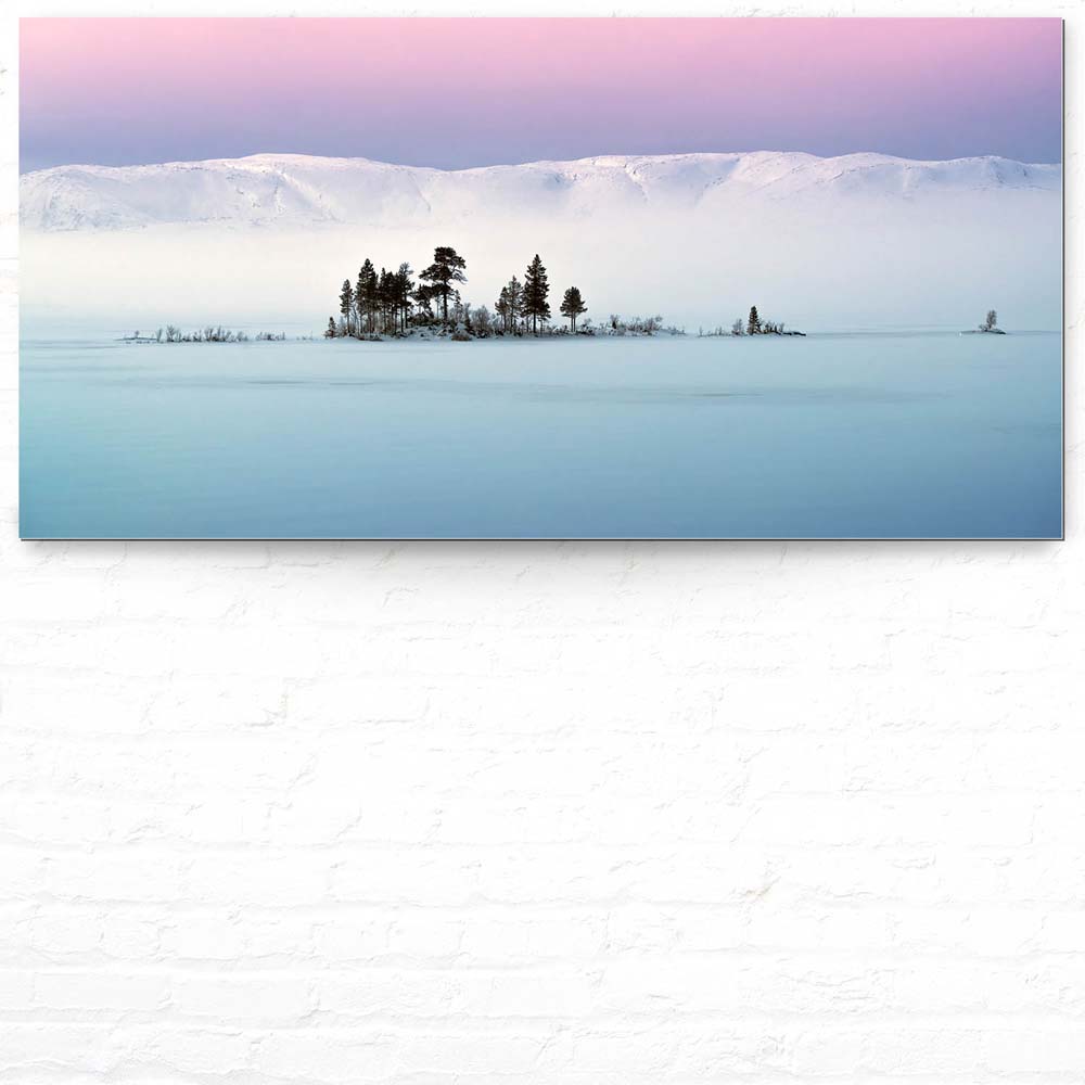 Panorama Alu-Dibond Bild 180x90cm Eis & Schnee Arktischer Winter in Norwegen