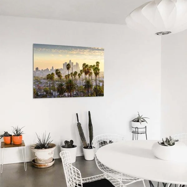 Skyline Los Angeles Palmen als Acrylglasverbund Bild 200x150cm