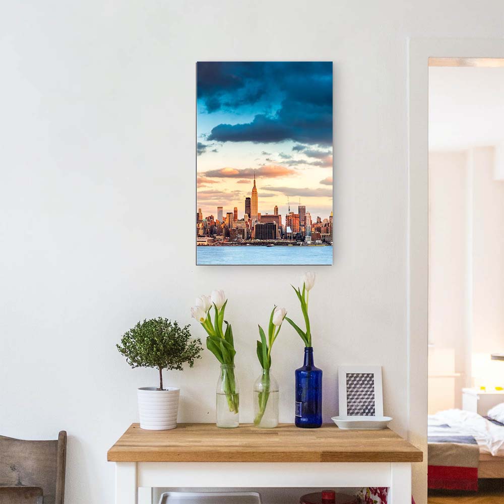 Alu-Dibond Bild im Hochformat, Skyline Panorama von New York 80x120cm