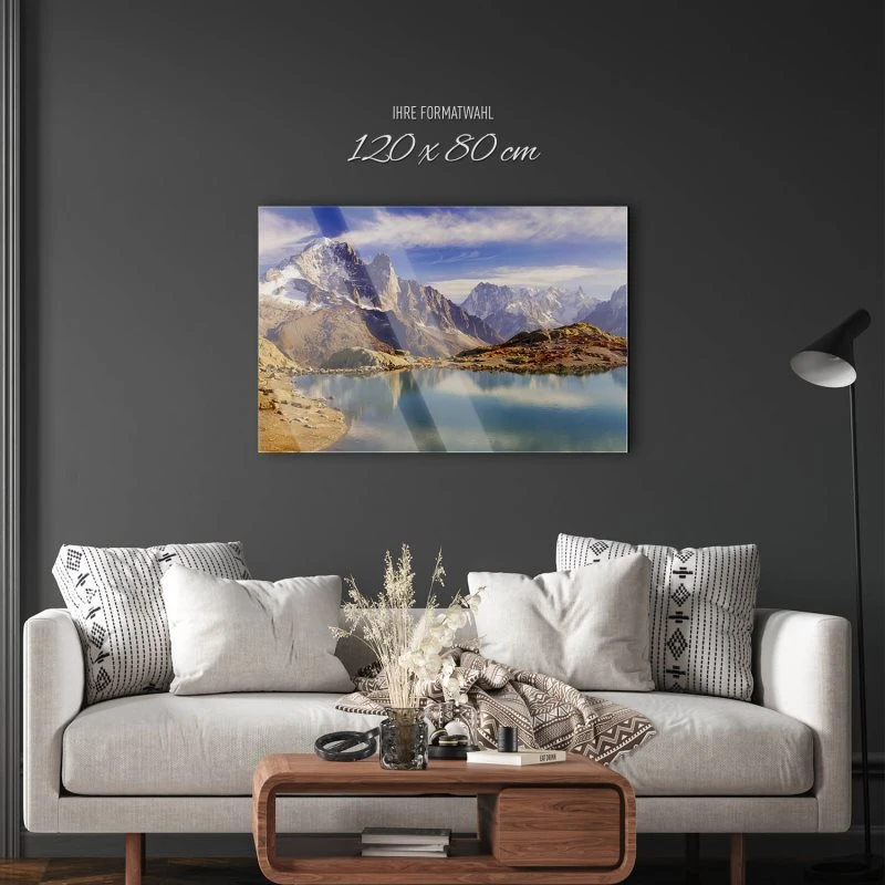 Berge & Gebirge Crystal Lakes Franz. Alpen als Acrylglas Bild 120x80cm
