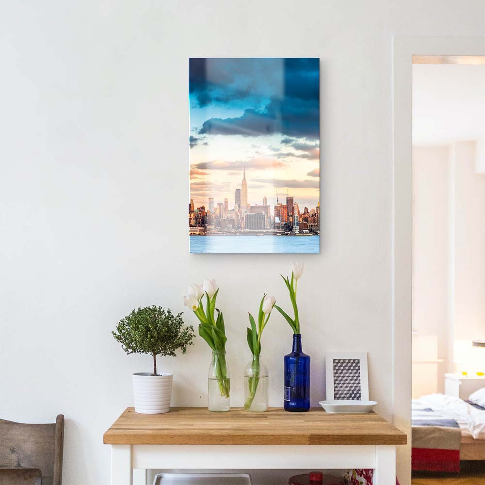 Skyline im Hochformat, Panorama von New York als Acrylglas Bild 60x90cm