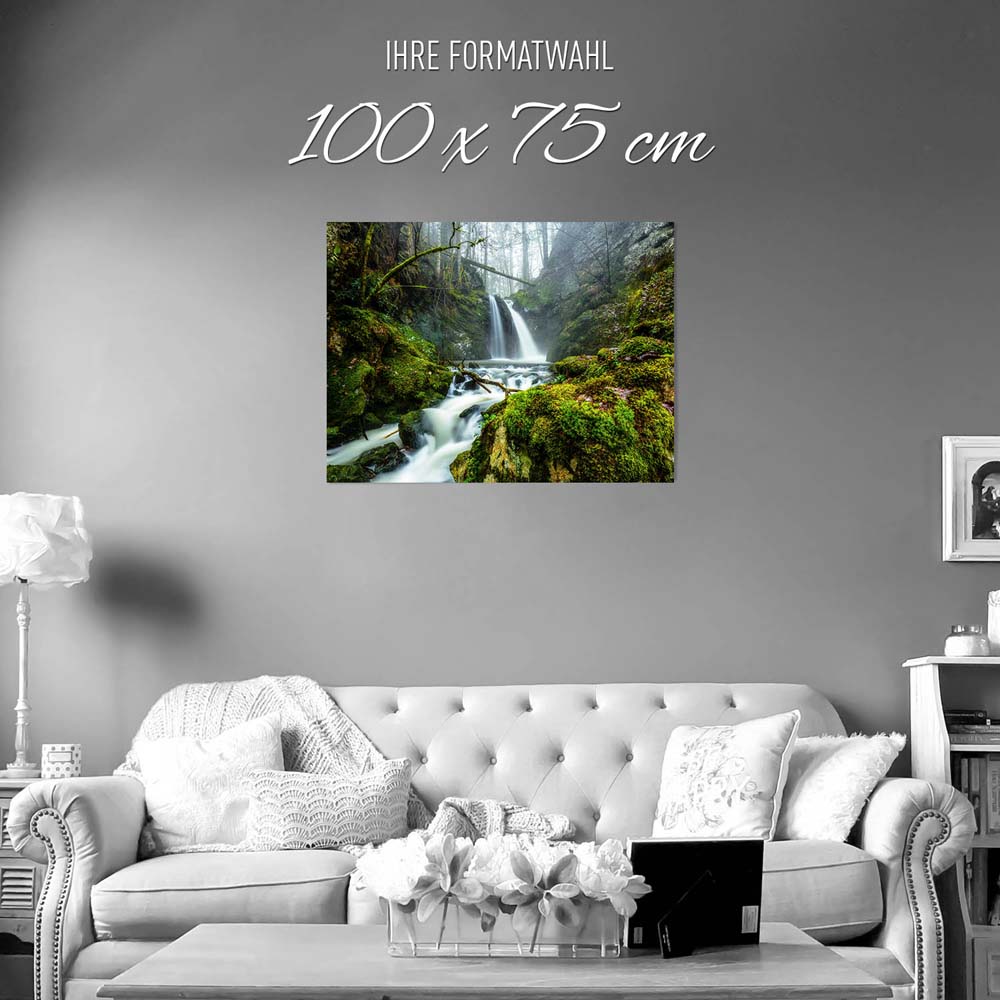 Poster Wasserfall im Schwarzwald Wald & Bäume, 100x75cm groß