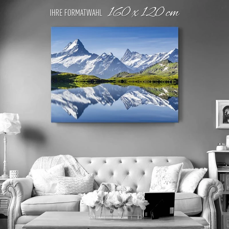 Alu-Dibond Bild XXL, Berge & Gebirge Bachalpsee Schweiz 160x120cm groß