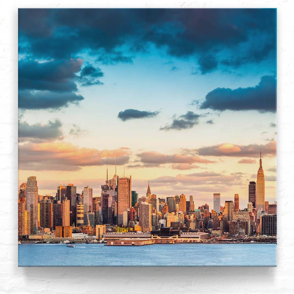 Skyline Panorama von New York als Leinwand Bild 50x50cm