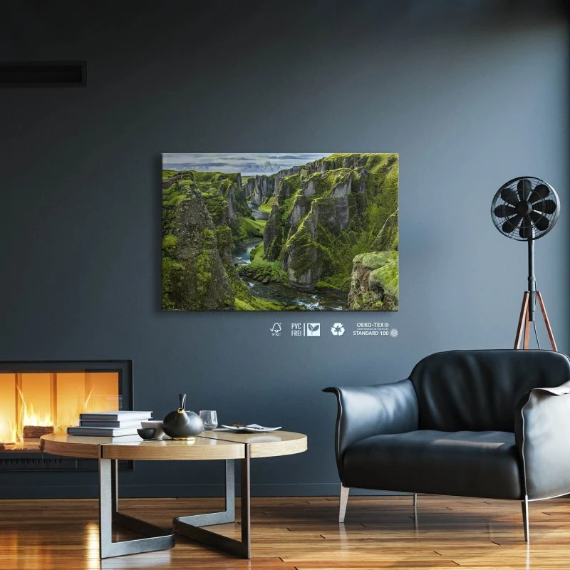 Leinwandbild 120x60cm Flüsse & Seen, Island Fjaðrá River