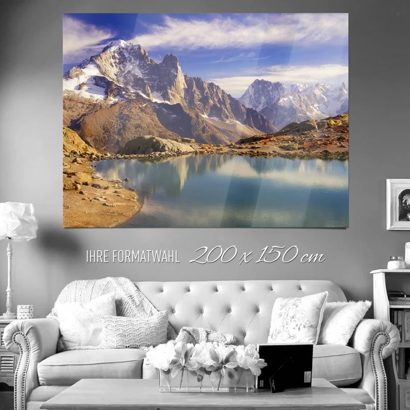 XXL WandPoster Berge & Gebirge Crystal Lakes Franz. Alpen, 200x150cm