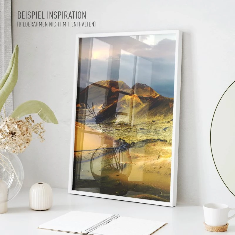 Poster 40x60cm im Hochformat, Lanzarote Spanien Berge & Gebirge