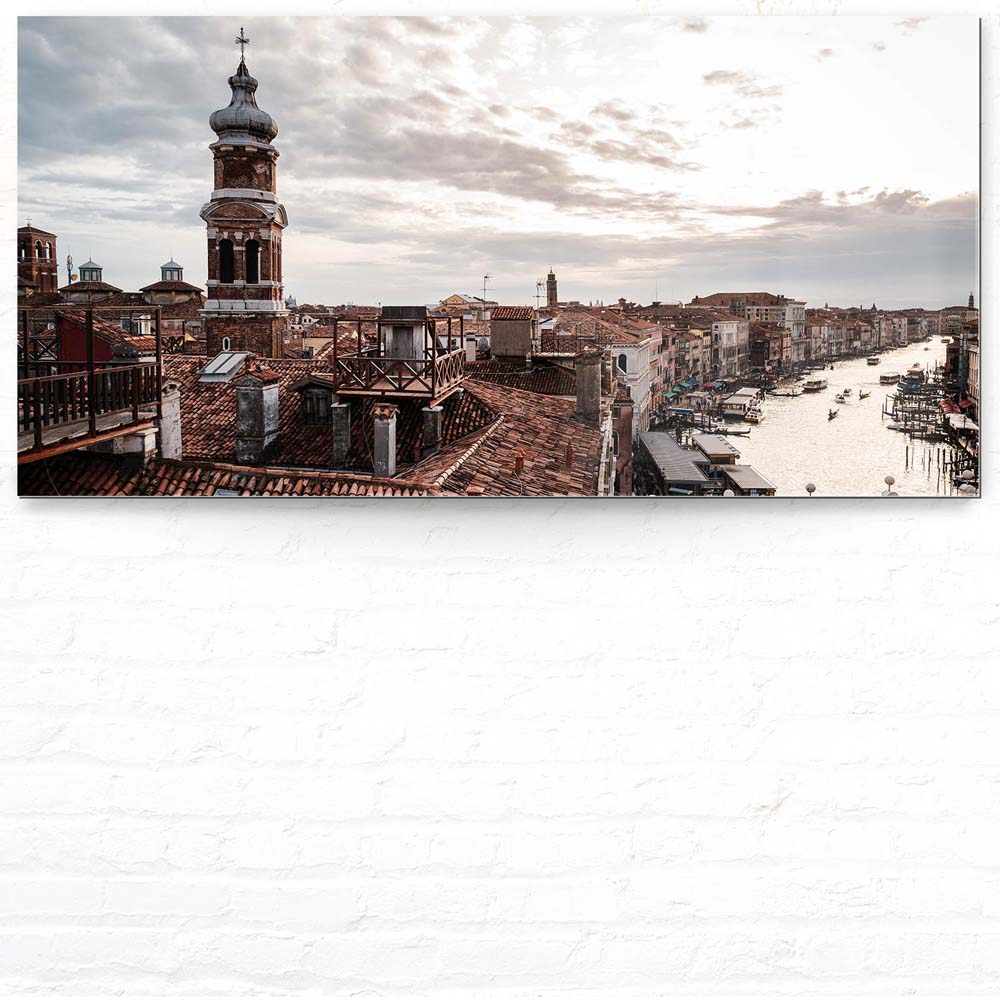 Skyline Über den Dächern von Venedig als Acrylglasverbund Bild 180x90cm