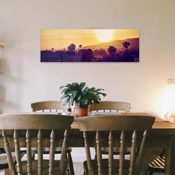 Skyline Los Angeles sunset als Acrylglasverbund Bild 110x50cm