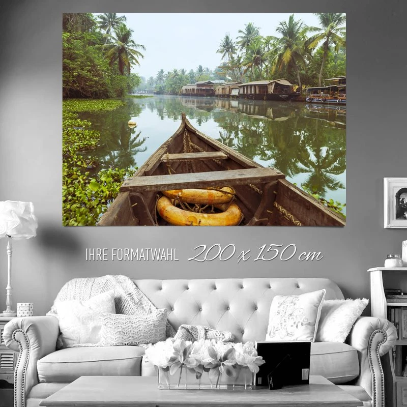XXL Poster 200x150cm Flüsse & Seen Kumarakom Indien