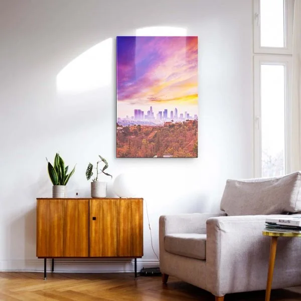 Skyline Los Angeles hills als Acrylglasverbund Bild 100x75cm