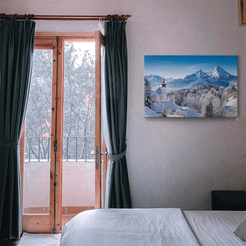 Berge & Gebirge Winter in den Alpen als Keilrahmenbild 180x90cm