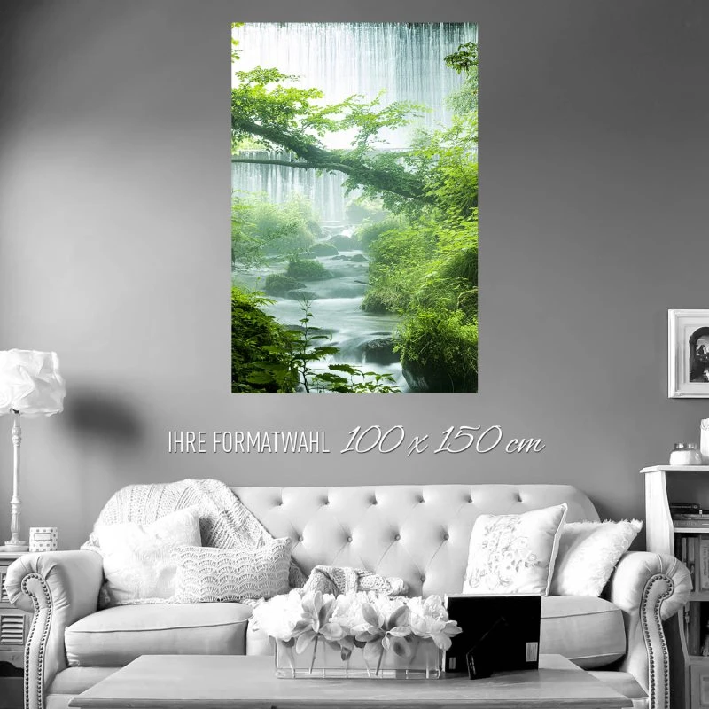 Wasserfall Kitanosawa Japan Poster XXL 100x150cm im Hochformat
