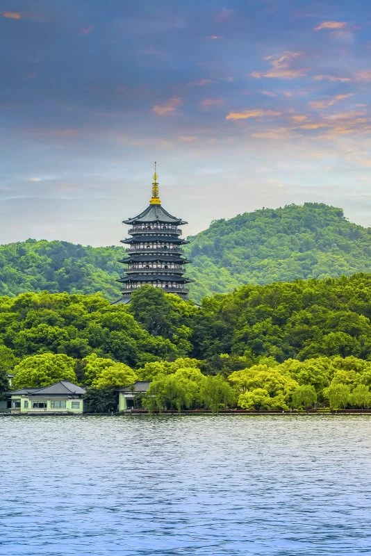 Flüsse & Seen Westsee Hangzhou China Poster XXL 100x150cm im Hochformat
