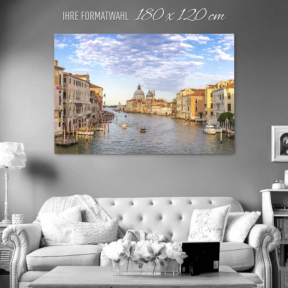 XXL Alu-Dibond Bild 180x120cm groß, Skyline Canal Grande in Venedig