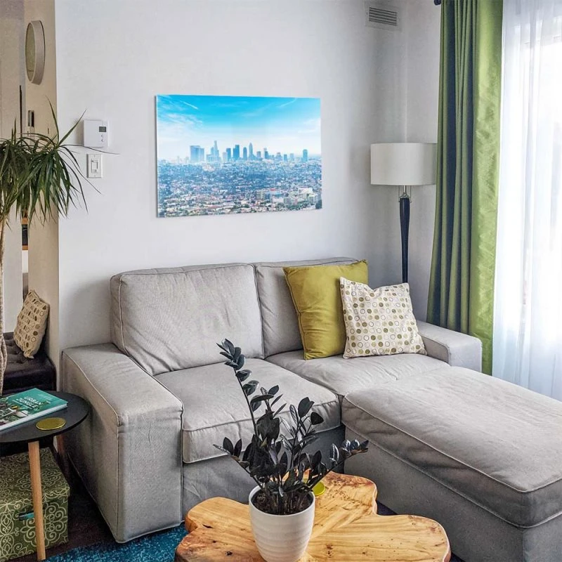 Skyline Los Angeles Panorama als Acrylglas Bild 80x80cm