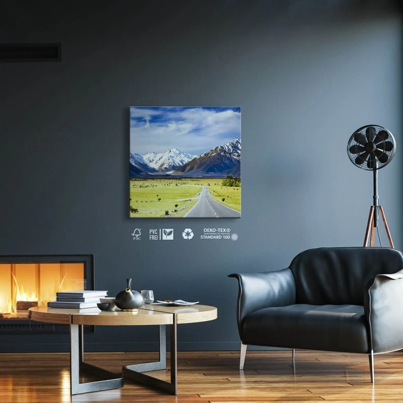 Berge & Gebirge Neuseeland südliche Alpen als Leinwand Bild 80x80cm