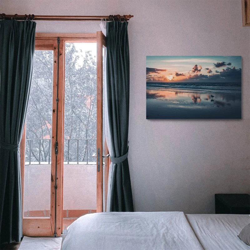 Strand & Meer Sonnenuntergang Nordsee als Alu-Dibond Bild 90x60cm