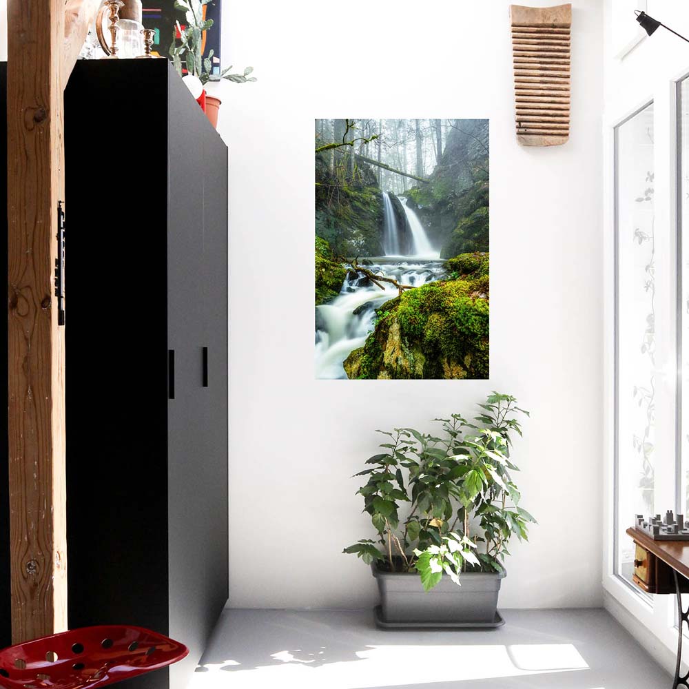 Wald & Bäume Wasserfall im Schwarzwald Poster XXL 100x150cm im Hochformat
