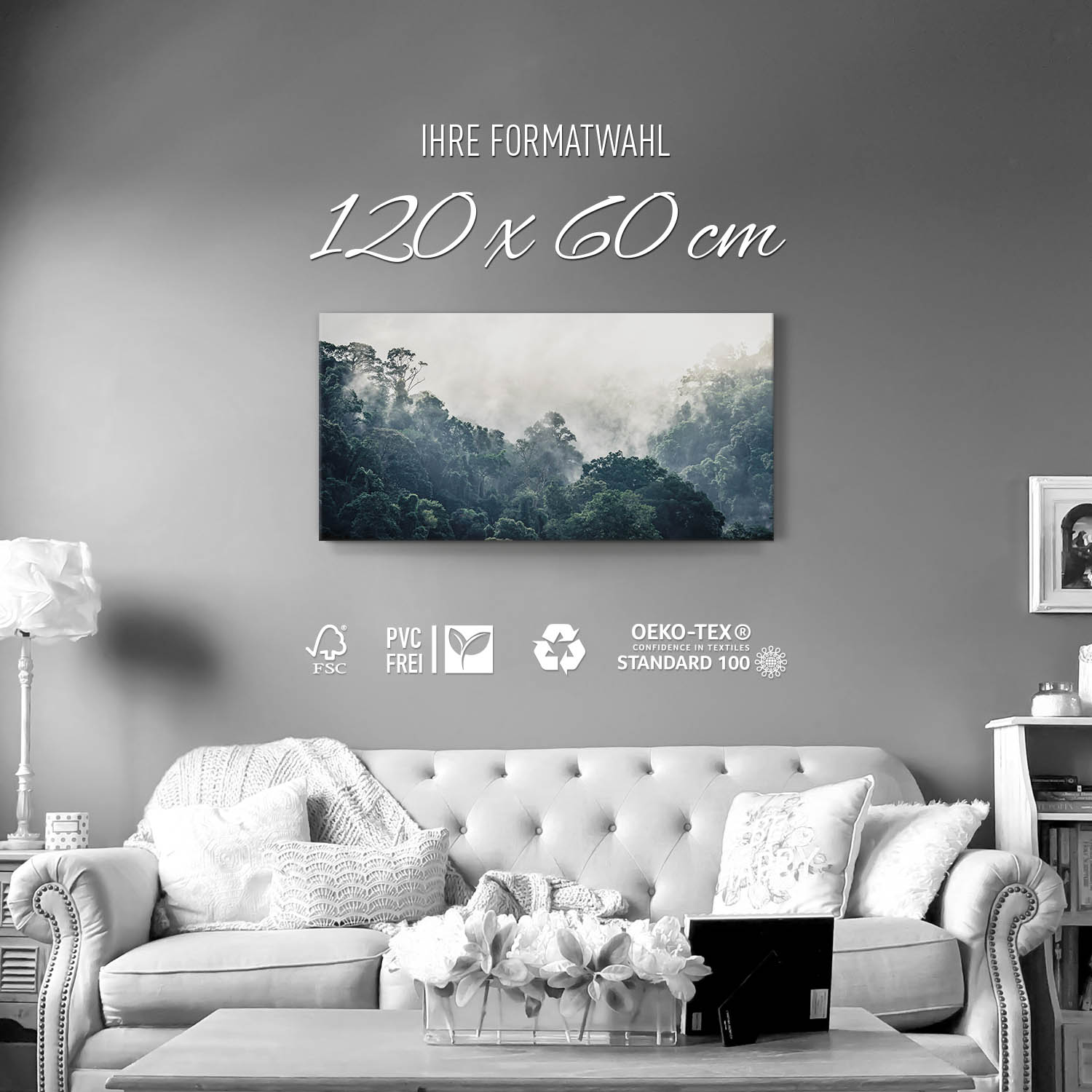 Leinwandbild 120x60cm Dschungel, weiter Ausblick
