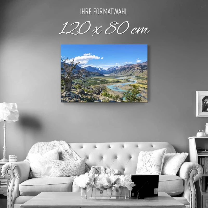 Berge & Gebirge Patagonien Flüsse als Alu-Dibond Bild 120x80cm