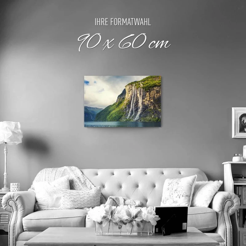 Wasserfall Seven Sisters als Alu-Dibond Bild 90x60cm