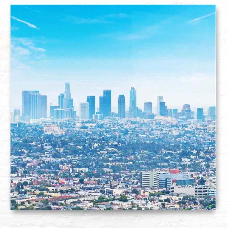 Skyline Los Angeles Panorama als Acrylglas Bild 80x80cm