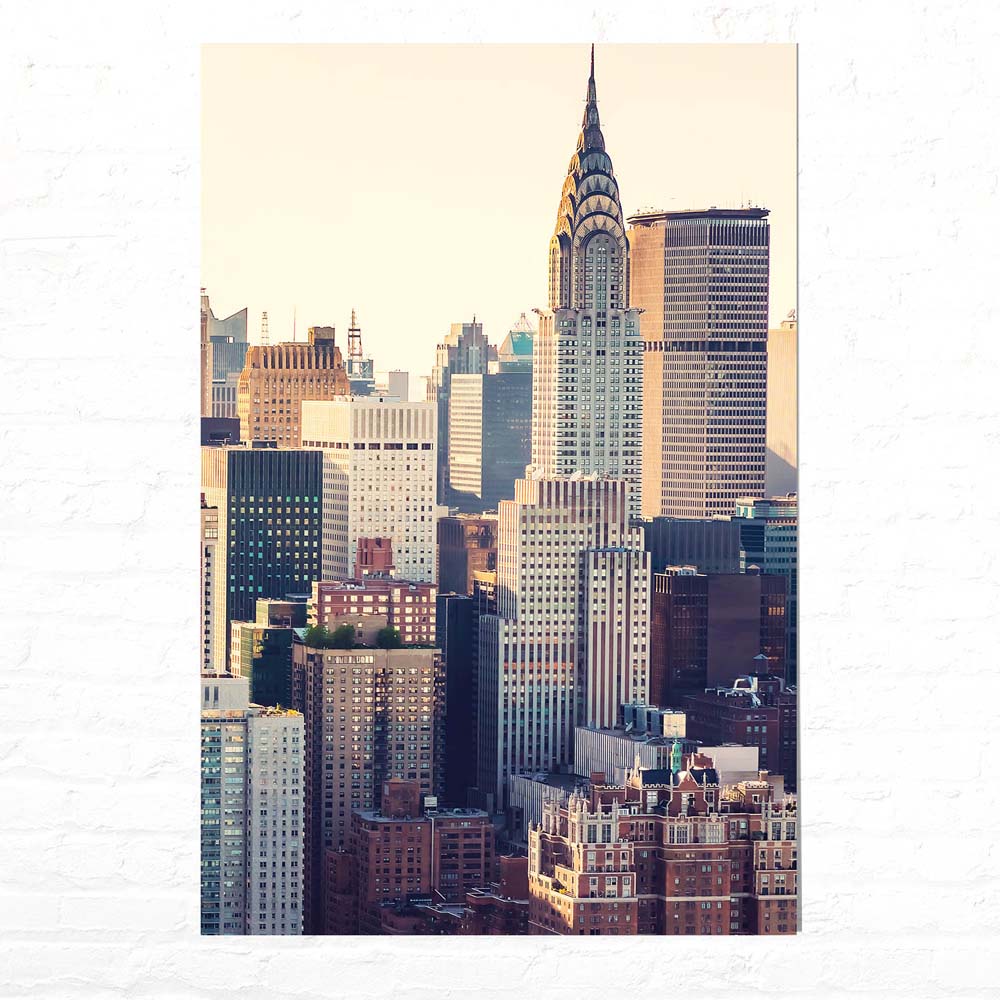 Skyline New York Vintage look Poster XXL 100x150cm im Hochformat