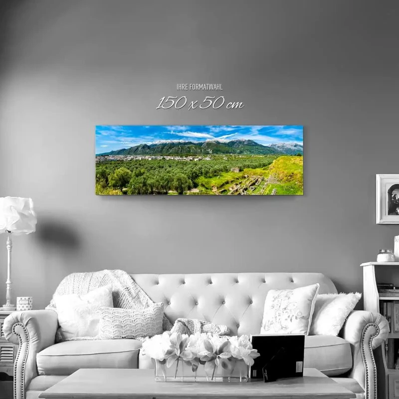 Alu-Dibond Bild 150x50cm groß Berge & Gebirge Griechenland Sparta