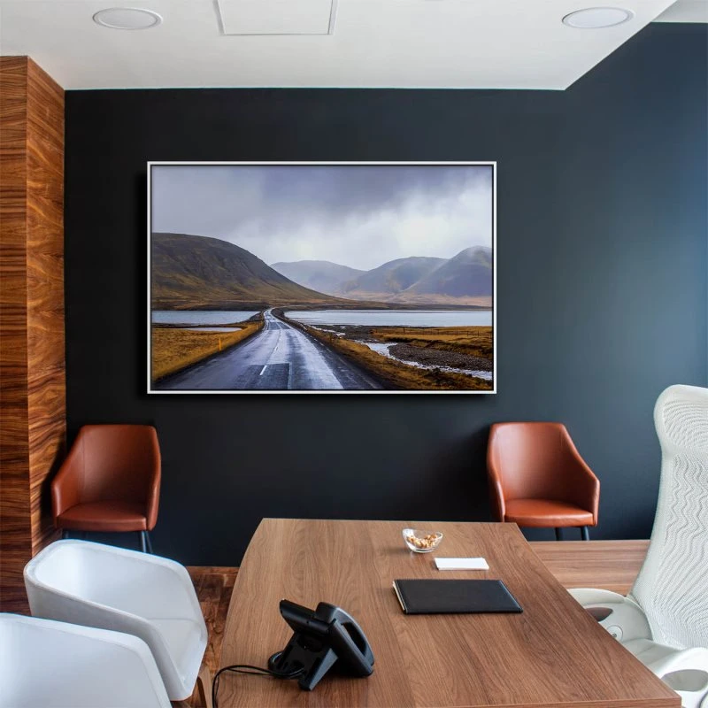 Berge & Gebirge Halbinsel Snæfellsnes Island im weißen Bilderrahmen, 150x100cm