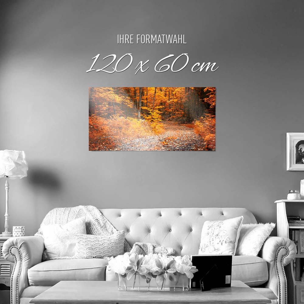 WandPoster 120x60cm Herbst Wanderung II, Wald & Bäume