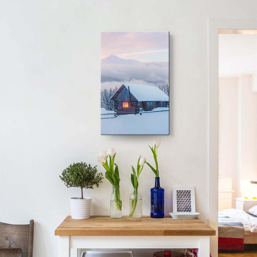 Berge & Gebirge Winterhütte als Keilrahmenbild 180x120cm
