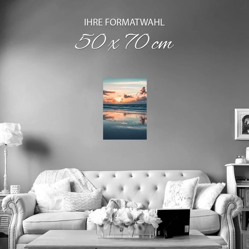 Poster 50x70cm Sonnenuntergang Nordsee Strand & Meer