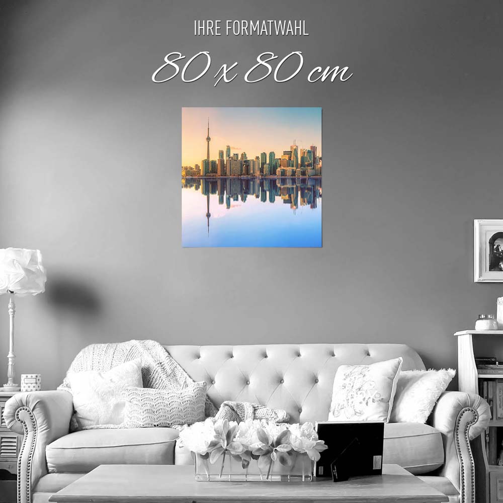 Poster 80x80cm groß, Skyline Toronto, Kanada