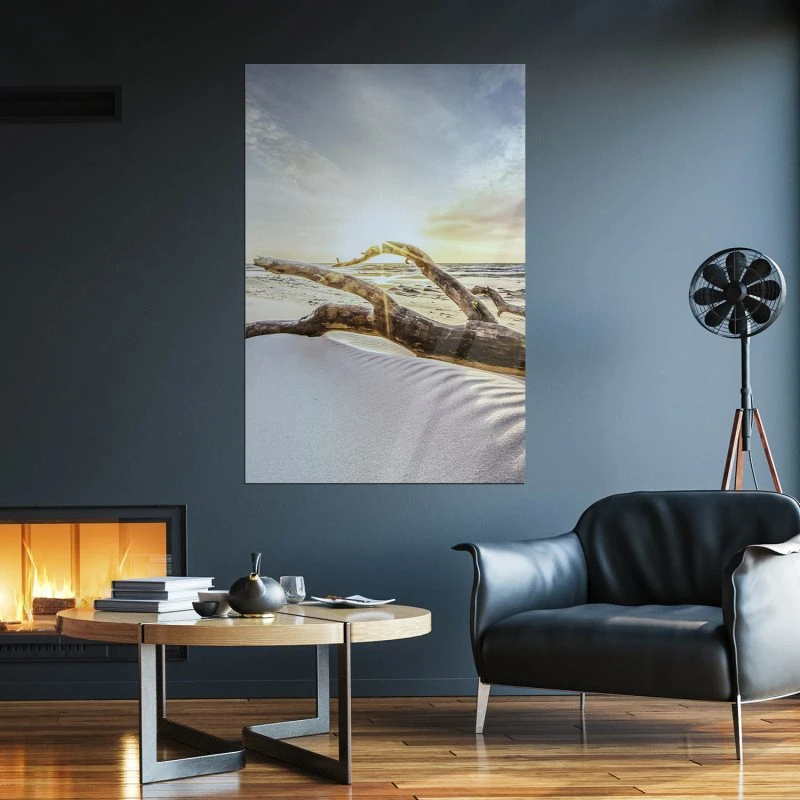 Poster Sonnenuntergang Ostsee Strand & Meer, 70x100cm groß