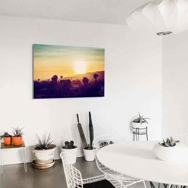 Skyline Los Angeles sunset als Alu-Dibond Bild 90x60cm
