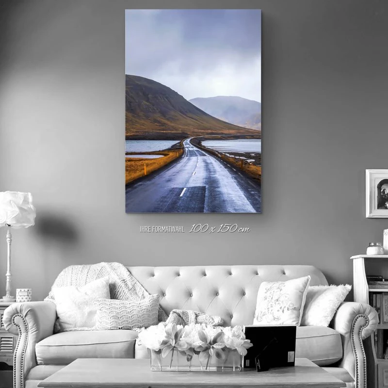 XXL Berge & Gebirge Alu-Dibond Bild im Hochformat 100x150cm, Motiv Halbinsel Snæfellsnes Island