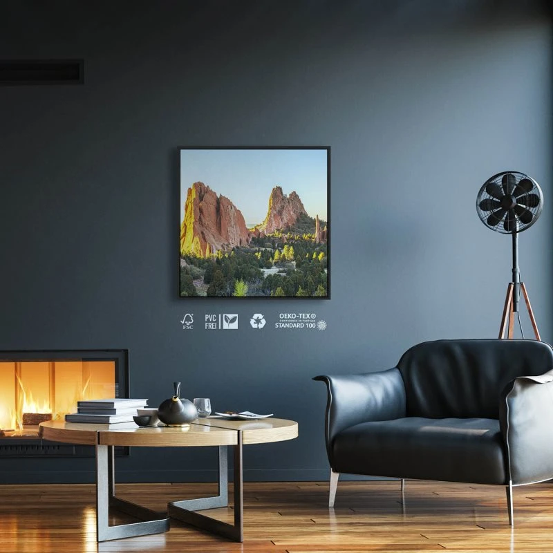 Berge & Gebirge Garden of the Gods USA im schwarzen Bilderrahmen, 80x80cm