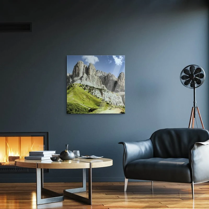 Berge & Gebirge Dolomiten Panorama als Acrylglas Bild 50x50cm