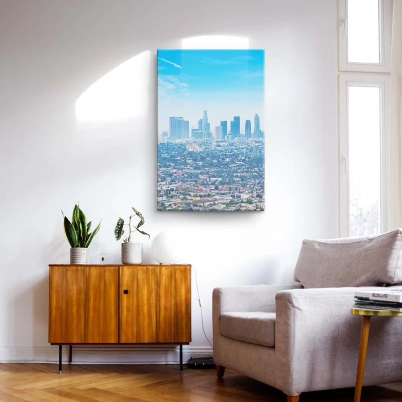 Keilrahmenbild Hochformat, Skyline, Los Angeles Panorama 60x90cm groß