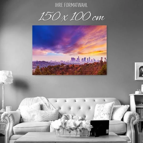 Skyline Los Angeles hills als XXL Alu-Dibond Bild 150x100cm